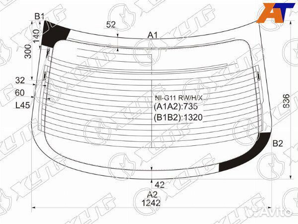 Стекло заднее nissan almera