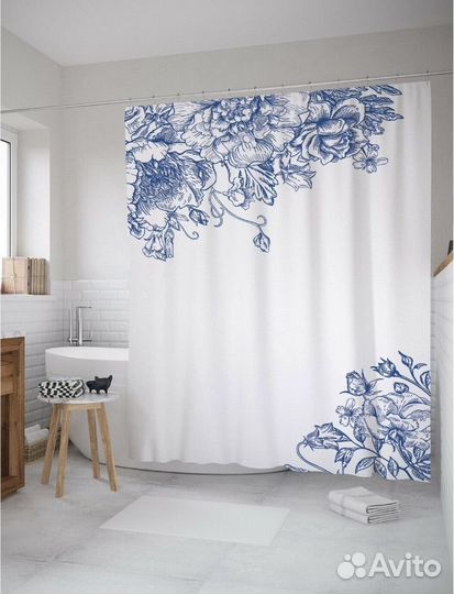 Штора для ванной тканевая шторка новая 180*200