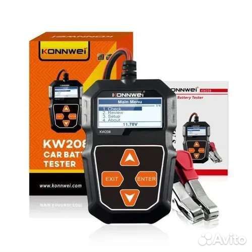 Тестер акб для автомобилей Konnwei KW208