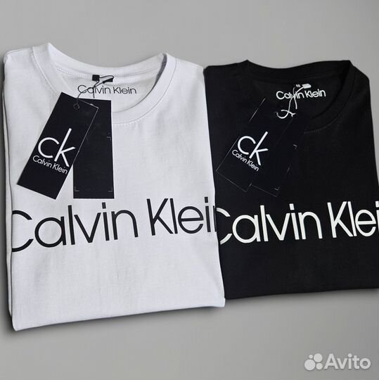 Футболка Calvin Klein черная, премиум качество