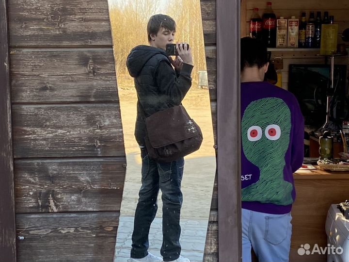 Сумка винтажная почтальен через плечо y2k