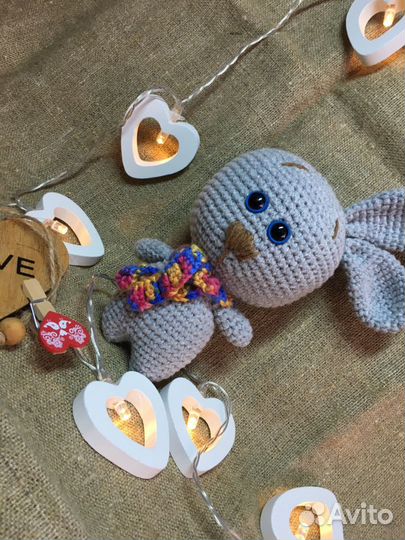 Вязанная мягкая игрушка амигуруми «Зая»