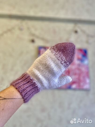 Шапка, варежки, на заказ, ручная работа