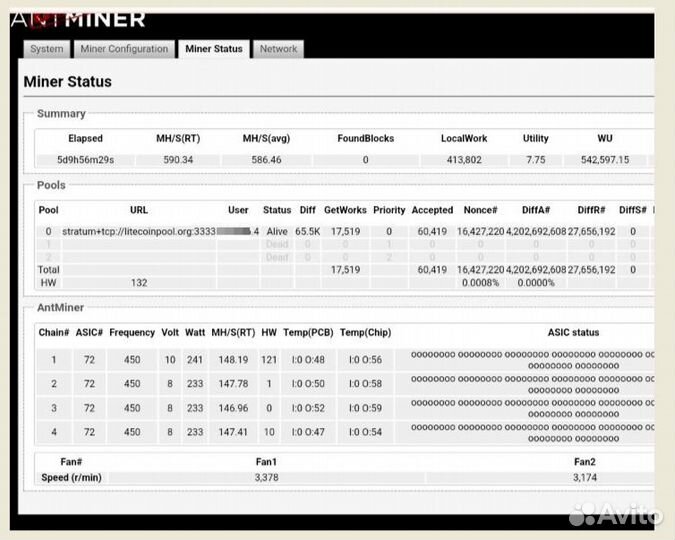 Asic асик antminer L3+ l3+ л3+