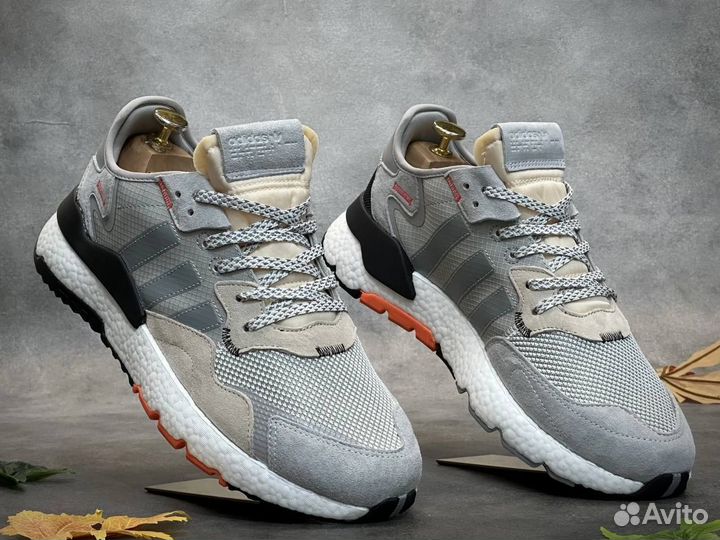 Adidas nite jogger светло-серые разм. 45