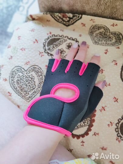 Перчатки для фитнеса женские (велоперчатки)