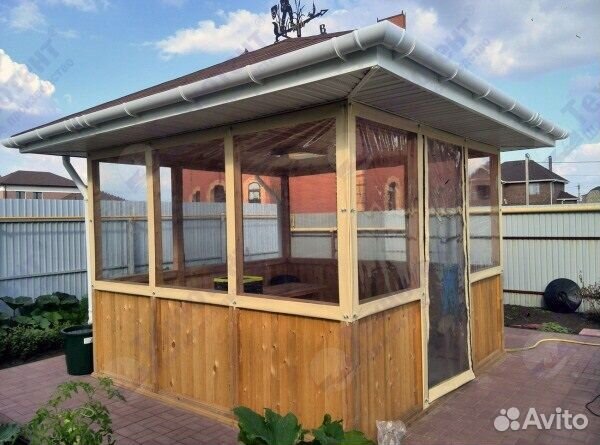 Мягкие окна для беседки / расчет по фото