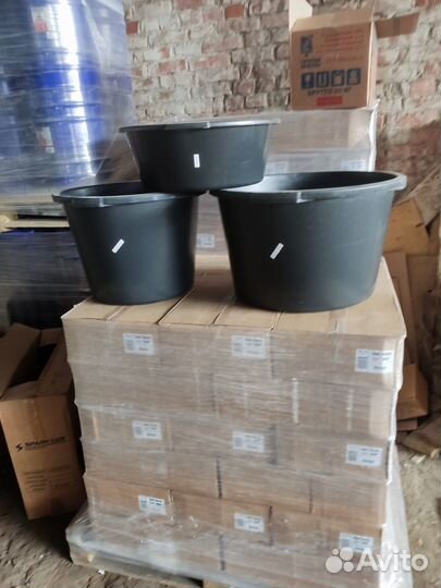 Таз строительный прямоугольный круглый