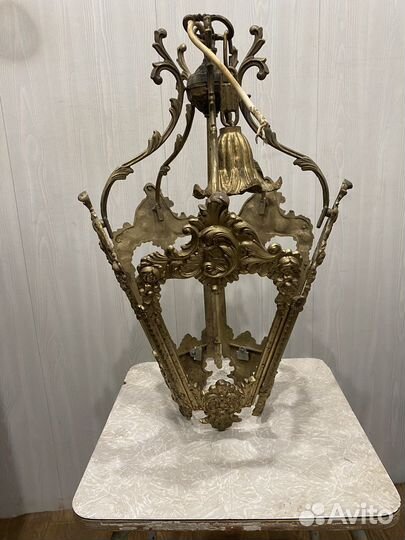 Люстра фонарь бронза