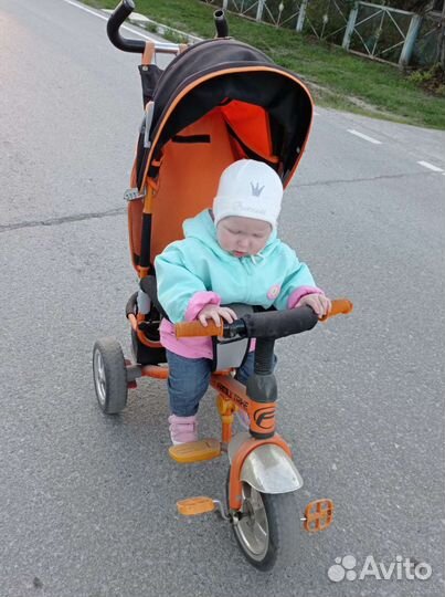 Велосипед коляска с ручкой