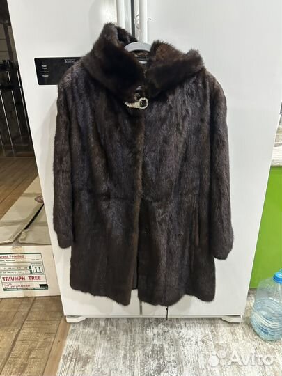 Шуба норковая с капюшоном