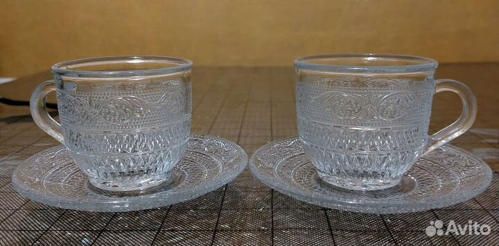 Кофейные чашки с блюдцем, пара, бу