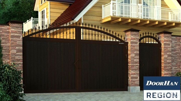 Ворота с калиткой распашные