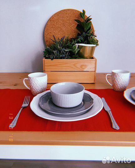 Красная настольная дорожка vinter IKEA 35*130 см