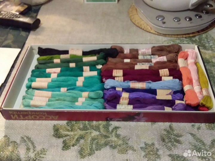 Нитки для вышивания мулине СССР и канва