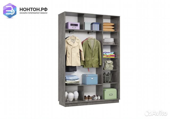 Шкаф-купе двухдверный Эфир бетон
