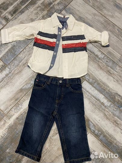 Комтюм рубашка и джинсы tommy hilfiger 12 м
