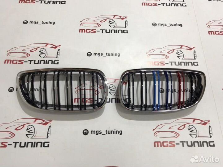 Ноздри BMW 3 E92 05-10г Хром с триколором