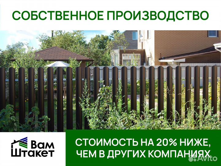 Штакетник металлический