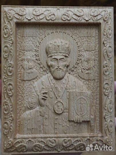Икона деревянная Николай Чудотворец