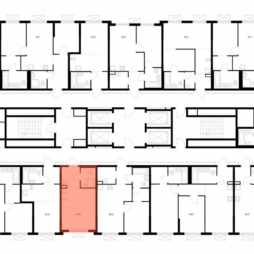 Квартира-студия, 23,8 м², 9/25 эт.