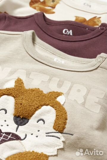 Свитшот 3 шт на флисе C&A 62 74 86 92 98 104