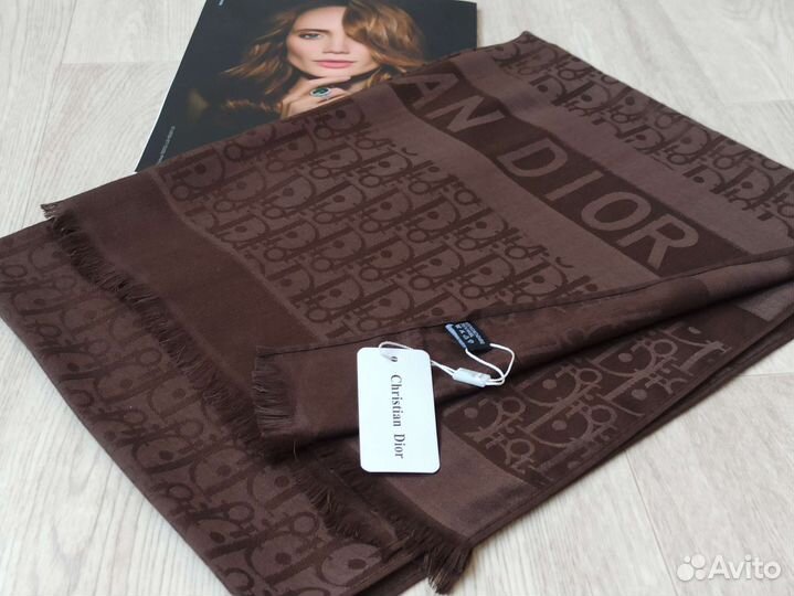 Палантин шоколад Кашемир Dior 8 цветов