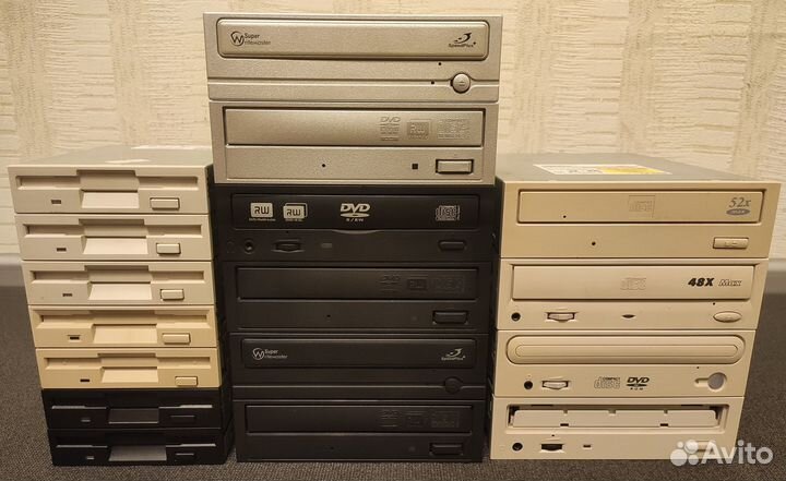 DVD/CD, FDD Floppy приводы (чёрные, белые, серые)