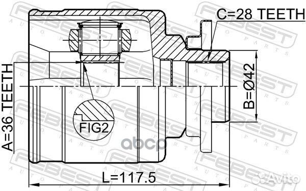 Шрус внутренний левый 36X42X28 0511BT50LH Febest
