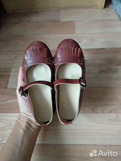 Кожаные туфельки zara 24