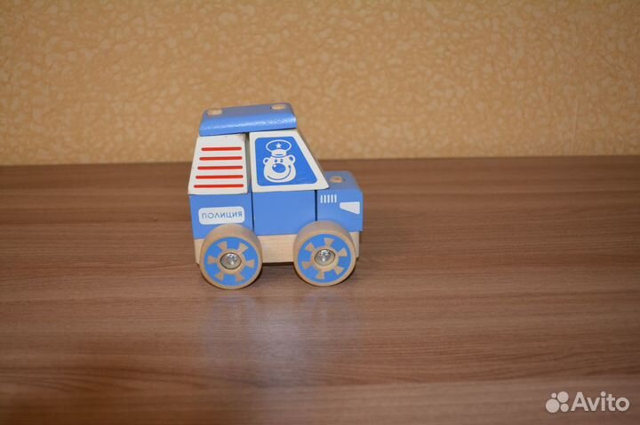 Деревянная машинка Alatoys Конструктор-каталка