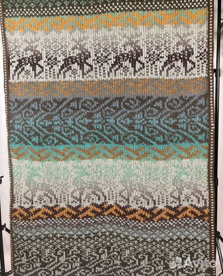 Плед тундра и северное сияние