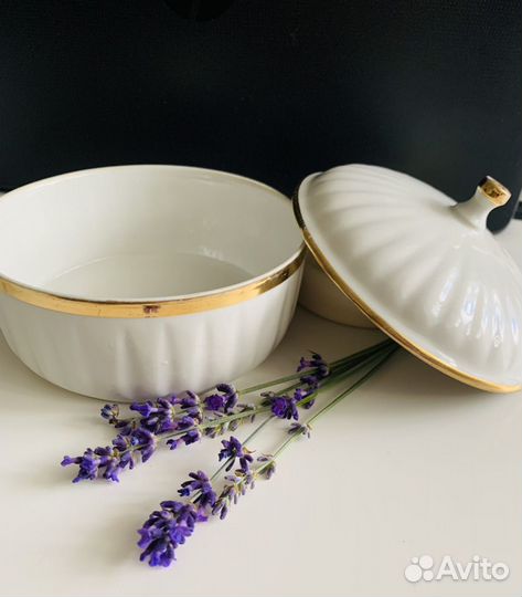 Фарфоровая масленка СССР