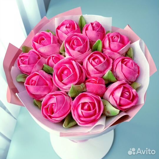 Цветы зефирные розы/сладкий подарок