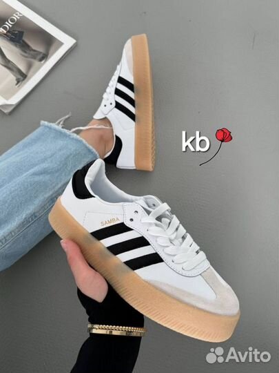 Кроссовки женские Adidas Samba Og White Black