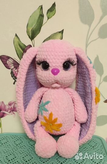 Мягкая игрушка плюшевый заяц ручной работы