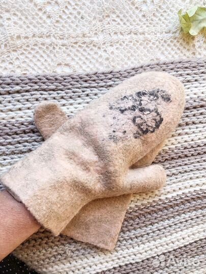 Варежки валяные из итальянского мериноса
