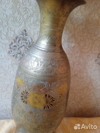 Ваза латунь винтаж Индия