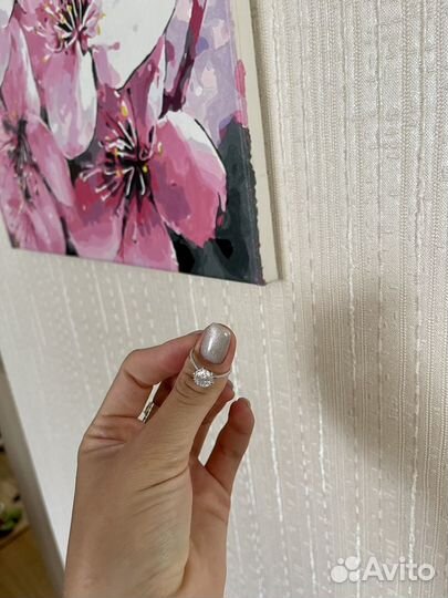 Кольцо серебряное 17,5 размер