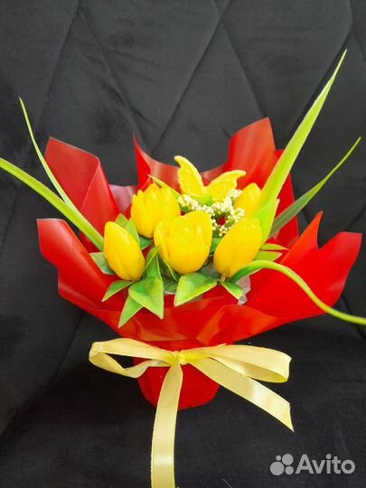 Букеты тюльпанов из мыла ручная работа