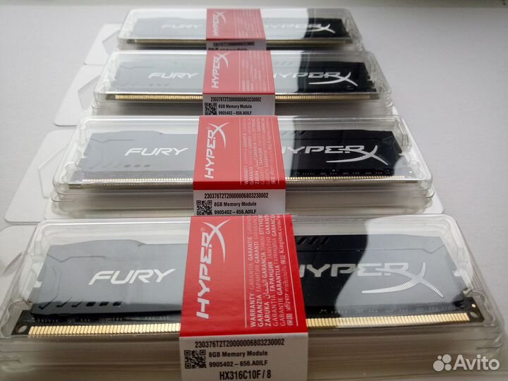 DDR3 8GB 1600MHz HyperX Fury CL10-10-10 новая
