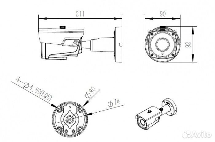 Видеонаблюдение. Камера LBP60HTC200FS 1080p 2.8-12