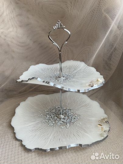 Фруктовница этажерка посуда из эпоксидной смолы