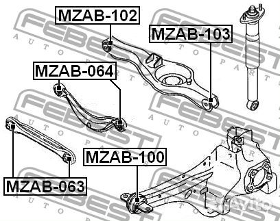 Febest mzab-103 Сайлентблок рычага ford focus iiim
