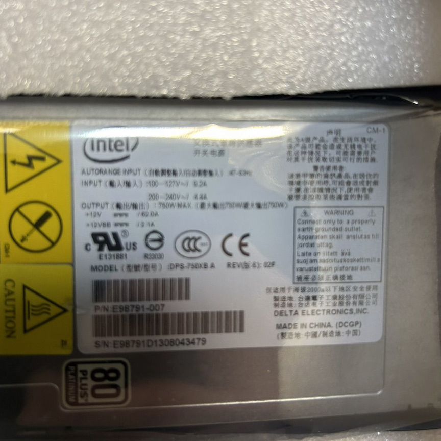 [DPS-750XB] Блок Питания Intel 750w A E98791-010 Dps-750xb