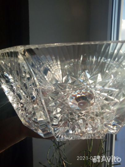 Хрусталь богемия,СССР, большой d 22,5 см