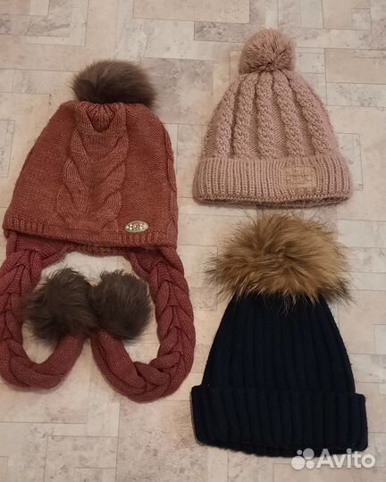 Шапки детские для девочек, снуды трикотажные