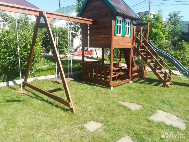 Детский игровой комплекс площадка домик. Качеля. Г