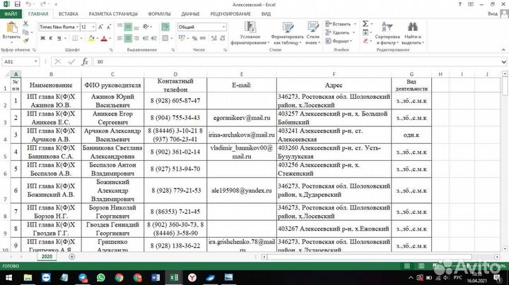 Справочники сельхозпроизводителей.25 регионов РФ
