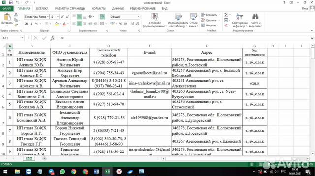 Справочники сельхозпроизводителей.25 регионов РФ